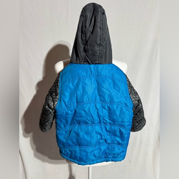 Artic Quest Boys Puffer Winter Warm Hooded Coat Blue & Black Size 3T - Picture 6 of 7